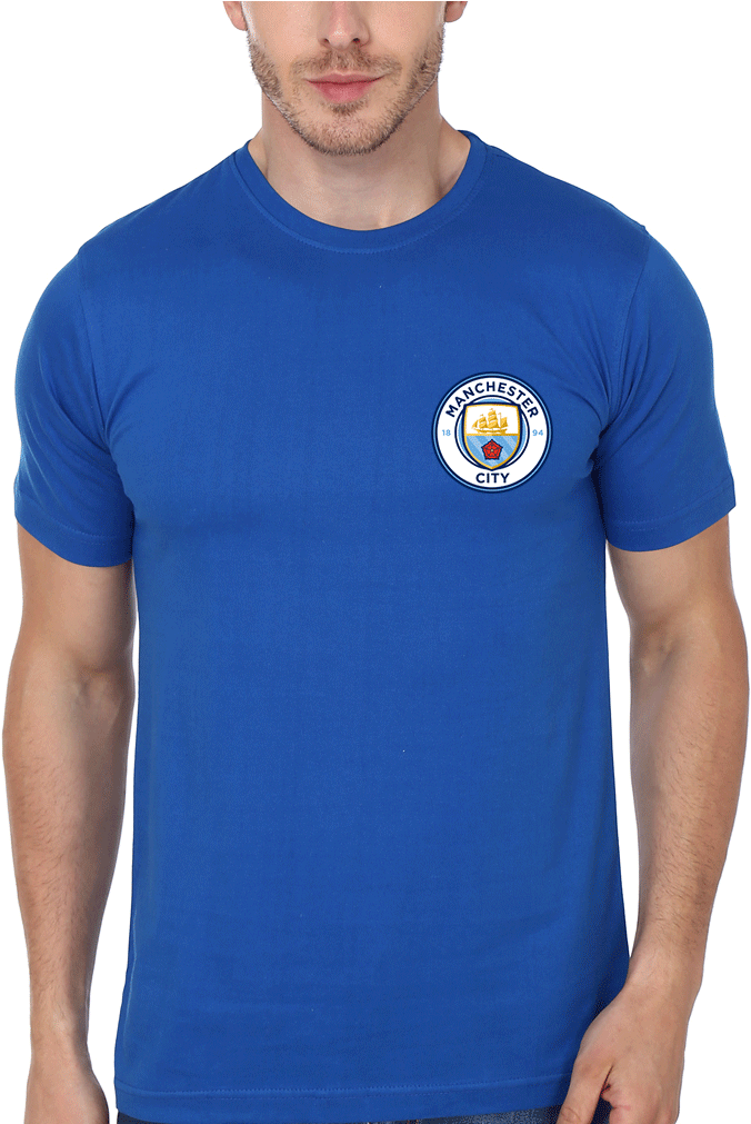 Manchester City Logo Men Royal Blue T Shirt & Hoodie - Plain Red T Shirt Mens (960x1010), Png Download