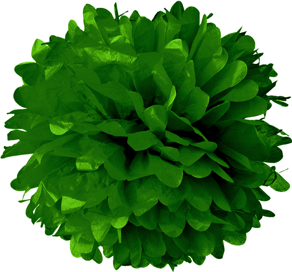 Dark Green Tissue Pom Poms - Orange Pom Poms Png (600x582), Png Download