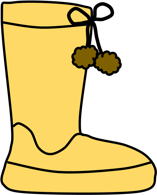 Boots, Pom-poms, Snow, Rain, Yellow, Tan, Png - Snow Boot (816x1056), Png Download