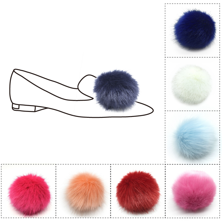 Fashion Solid Color Pom Poms Faux Rabbit Fur Diy Pompom - Wool (750x750), Png Download
