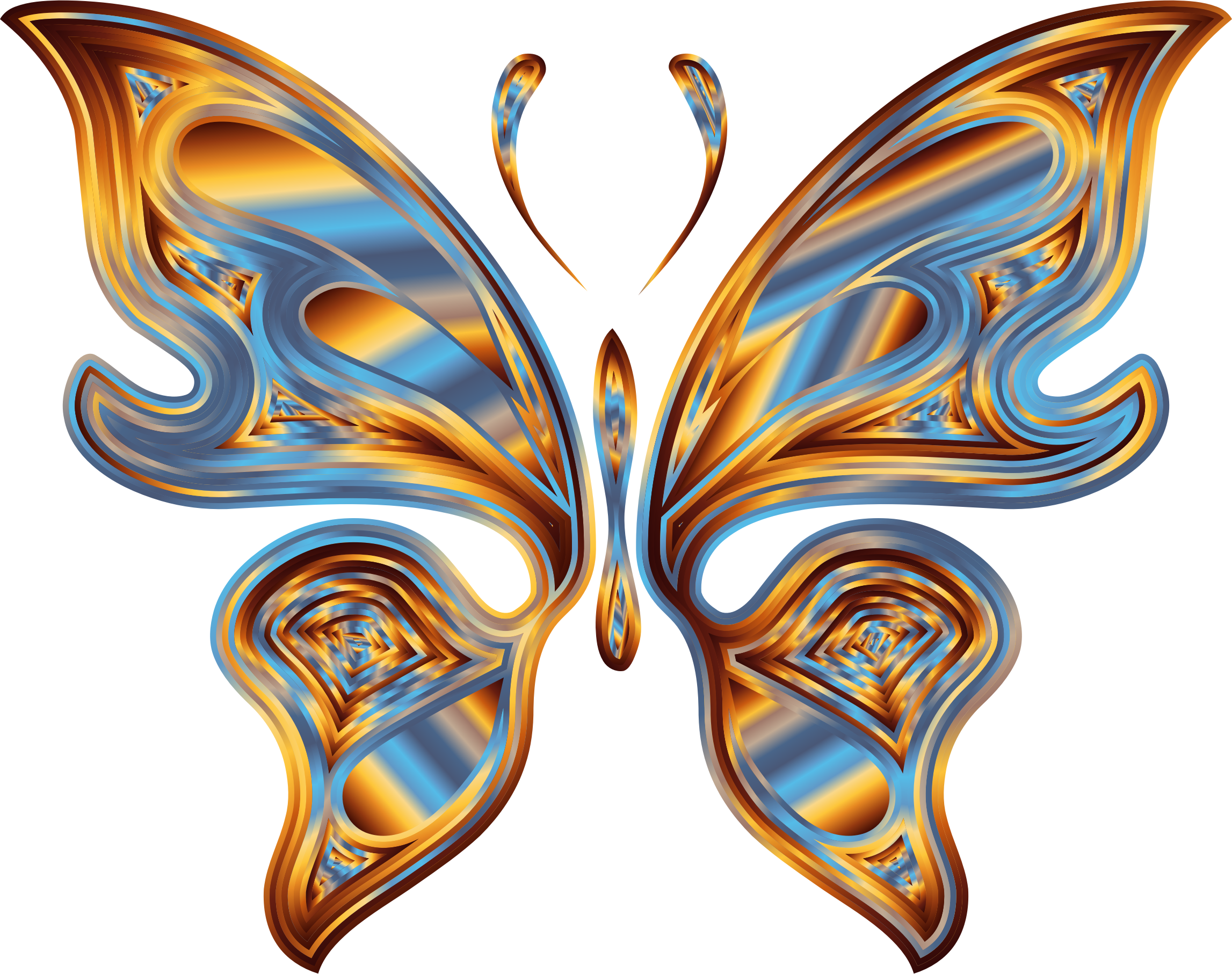 Big Image - Rainbow Butterfly Png Transparent (2294x1814), Png Download