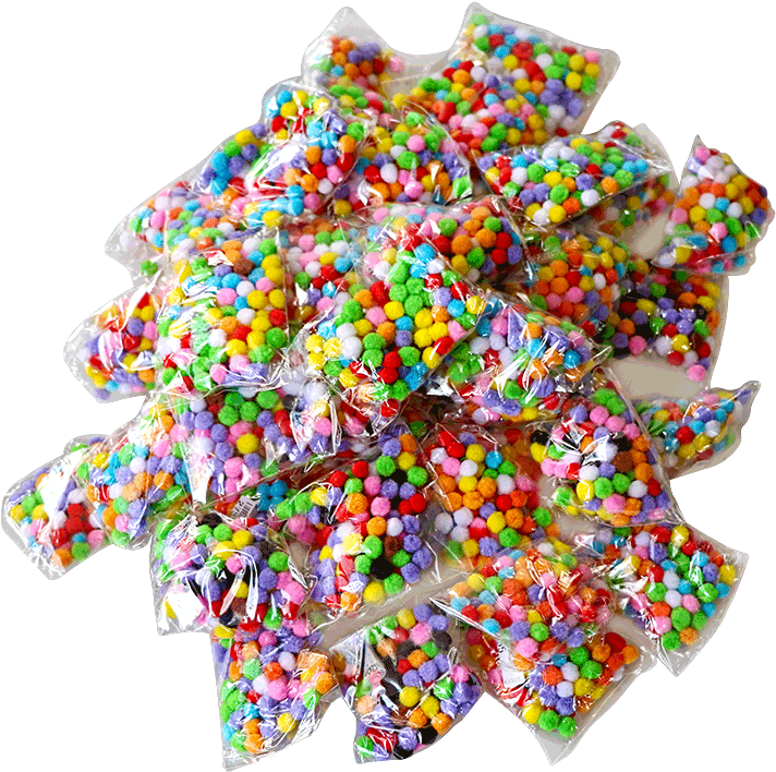 Assorted 8mm Mixed Color Soft Fluffy Pom Poms-800x800 - Illustration (800x800), Png Download