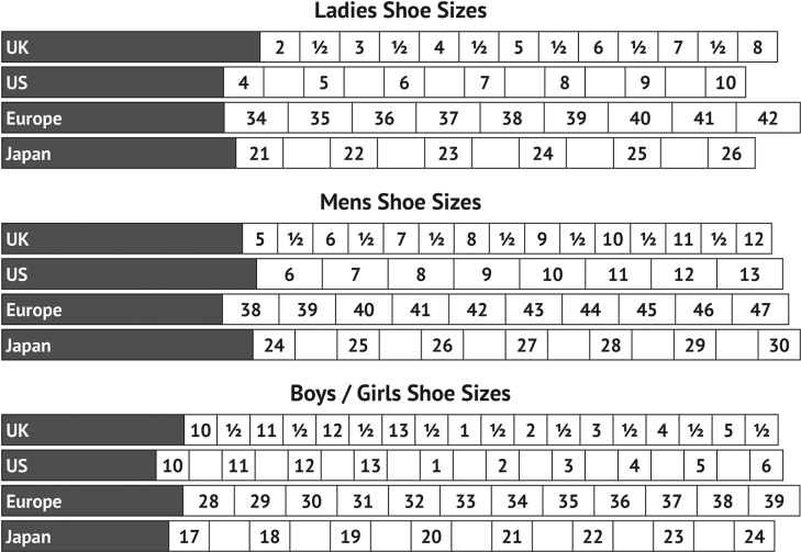 Adidas Shoes Size Chart Style Guru Fashion Glitz - Size Chart Uk PNG Image with No Background - PNGkey.com