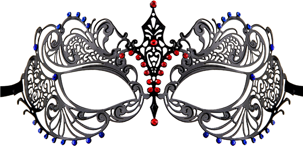 Graphic Library Mutli Color Series Laser Cut Metal - Masquerade Mask Transparent (1001x537), Png Download