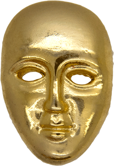 Mask Pin , Gold 3d - Mask (600x600), Png Download