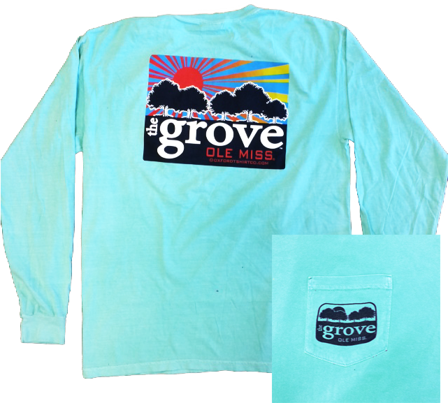 Comfort Color Ole Miss Long Sleeve Tee 'the Grove' - Grove T Shirt (640x640), Png Download