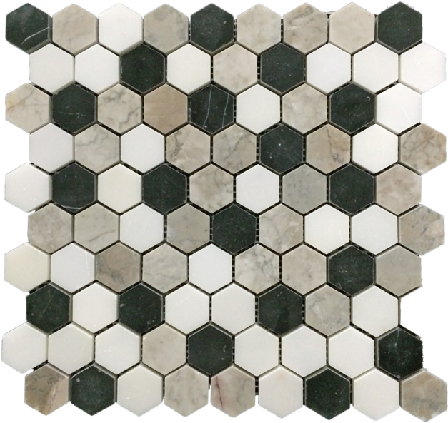 Tri-blend 1 1/4" Hexagon Mosaic - Tile (640x601), Png Download