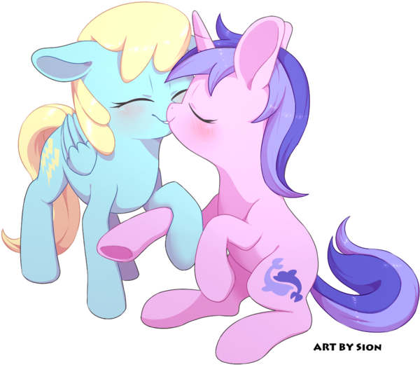 Sion, Background Pony, Blushing, Cute, Eyes Closed, - Cartoon (657x600), Png Download