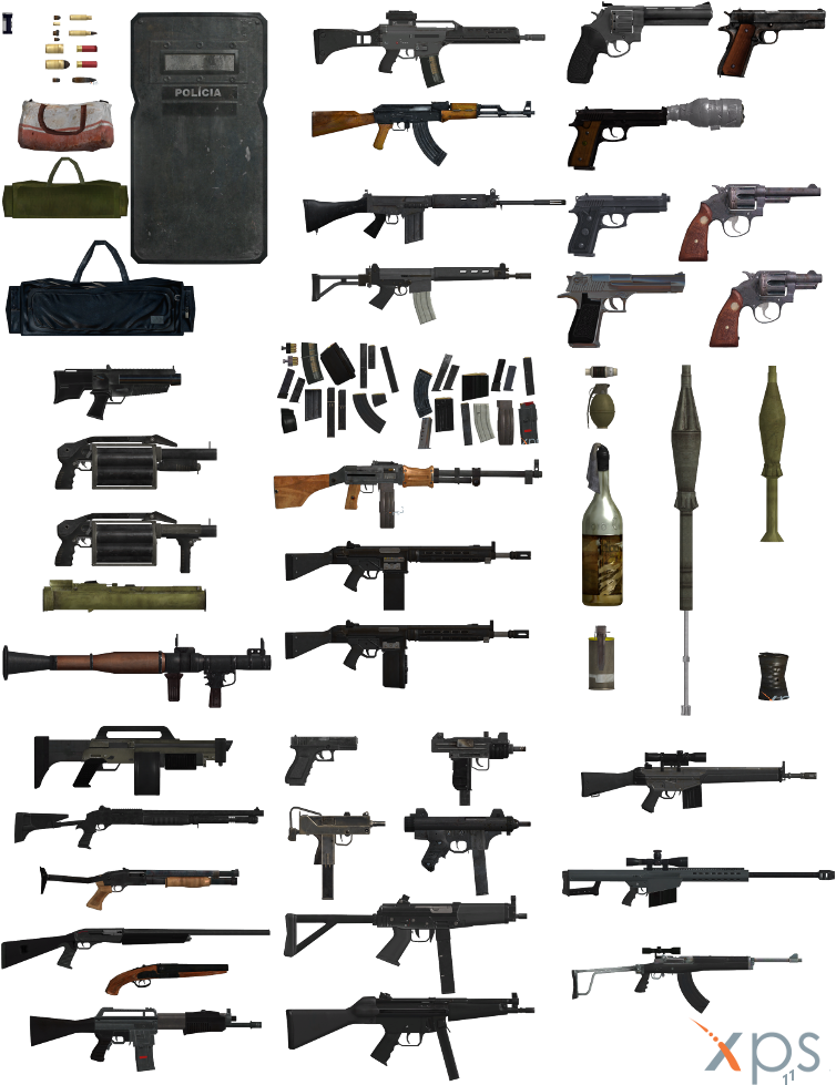 Png - Max Payne 3 Pistols (765x990), Png Download