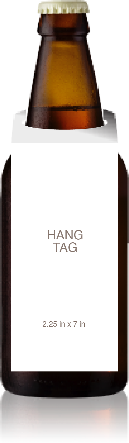 Short Bottle With A Blank Hangtag From Crushtag - Beer Bottle (711x2518), Png Download