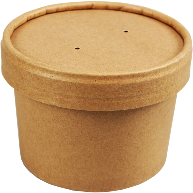 Biodore® Soup Bowl, Kraft And Pla, 250ml, 8oz, - Cup Carrier Pulp 2 Compartments (640x640), Png Download