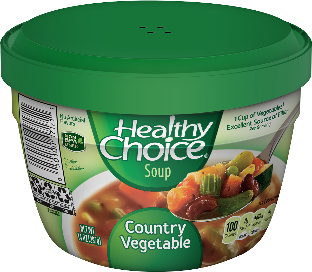 Healthy Choice Country Vegetable Soup, 14 Ounce Microwaveable - Convenience Food (1200x1200), Png Download