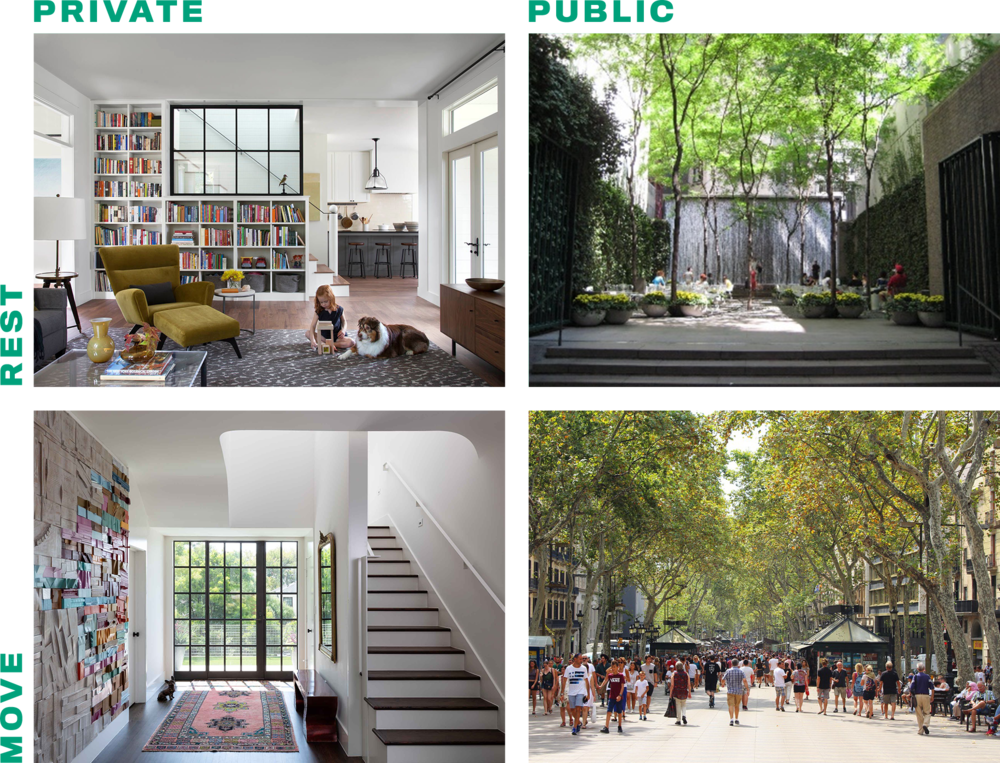 Private And Public Places For Rest And Movement Designed - Commercial Building (1000x763), Png Download