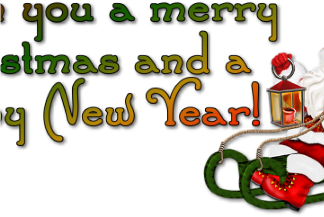 Merry Christmas Text Clipart Happy New Year 2018 Png (640x480), Png Download