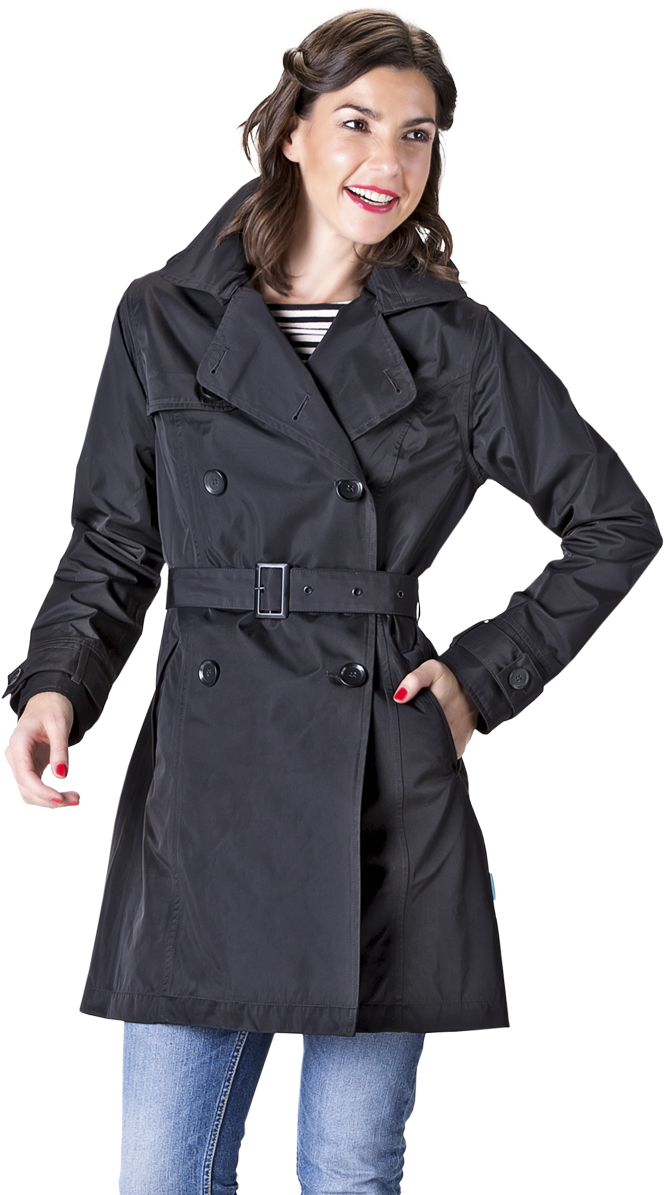 Exclusive Trench Coat Broadway Black - Overcoat (1200x1200), Png Download