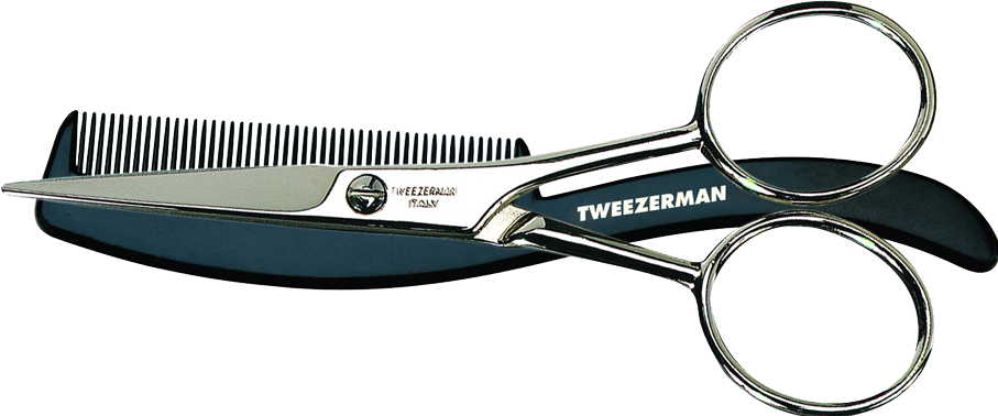 Moustache Scissors And Comb Tweezerman (907x378), Png Download