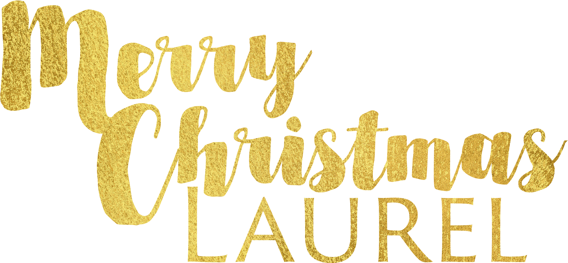 Laurel December At Pm - Merry Christmas Gold Png (2580x1250), Png Download