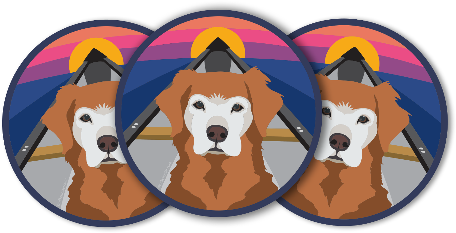 Golden Retriever Sticker For Water Bottle, Cooler, - Sticker Tumblr Golden Retriever (1500x766), Png Download