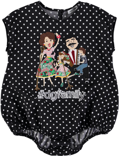 Picture Of Babies "dg Family" Applique Polka Dot Bodysuit - Dress (600x600), Png Download