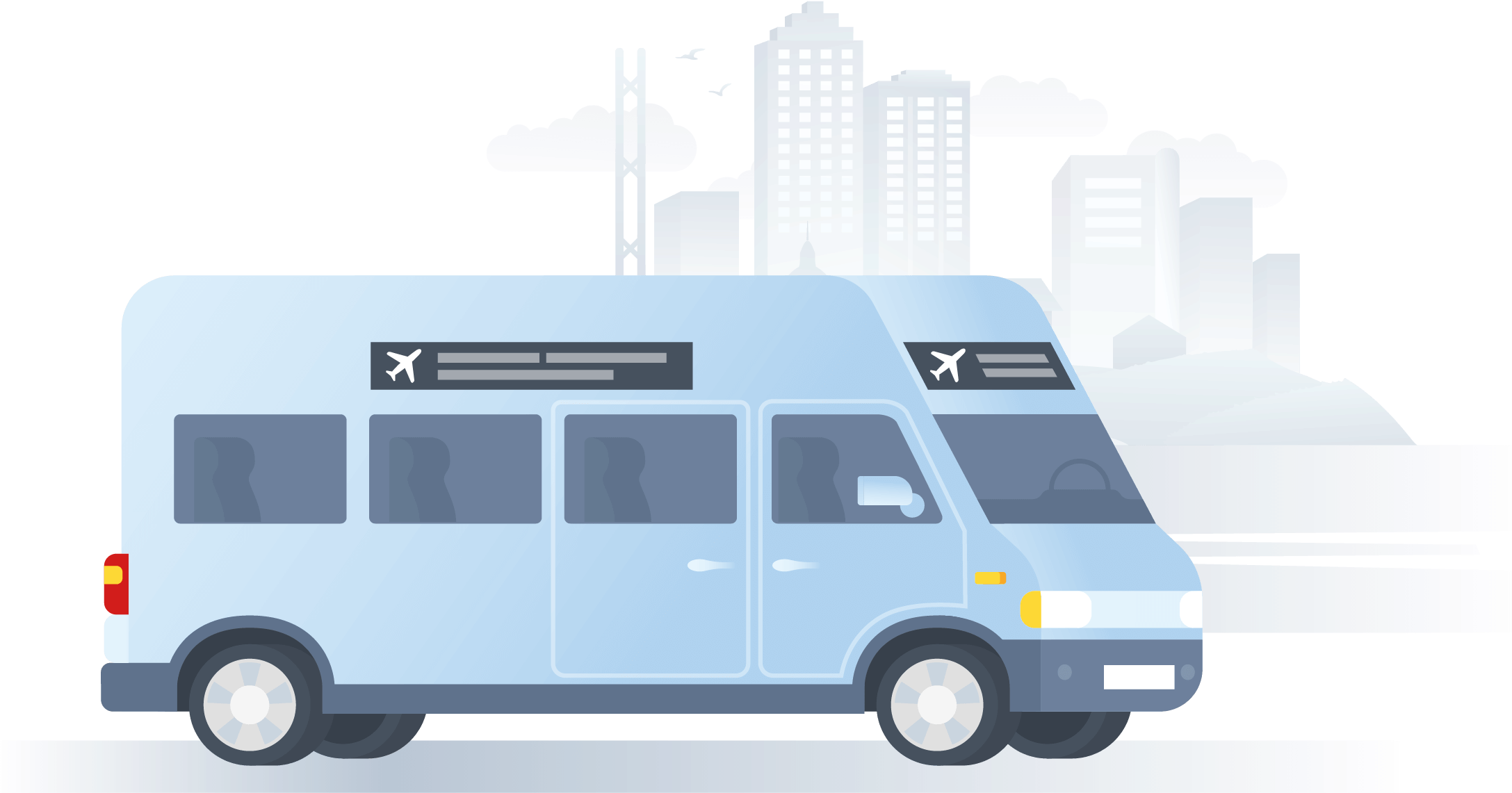 Airport-shuttle - Minibus (2200x1300), Png Download