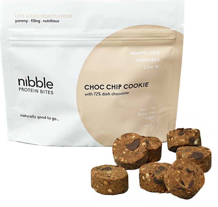 Choc Chip Cookie - Nibble Protein Bites (750x701), Png Download