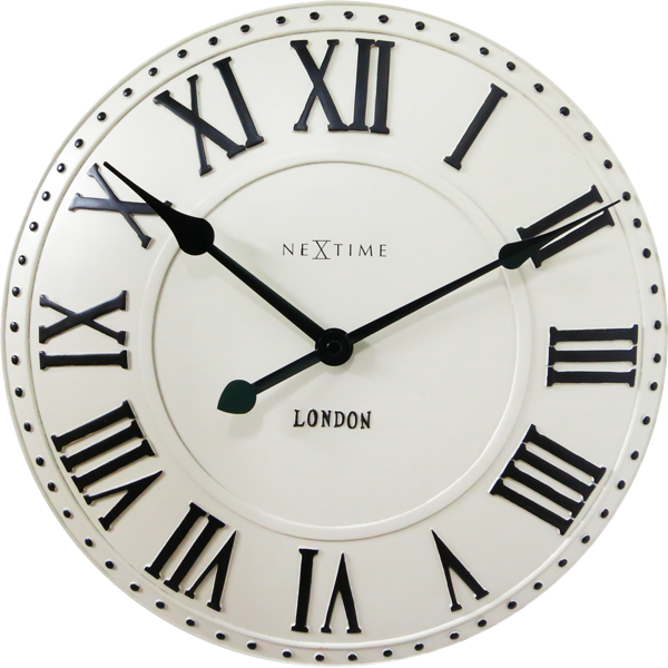 Nextime London Roman White Clock - Clock (600x600), Png Download