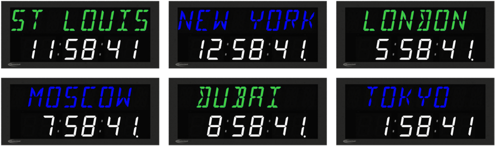 26 Bottom Mounted Green Blue White - Led Display (1000x308), Png Download