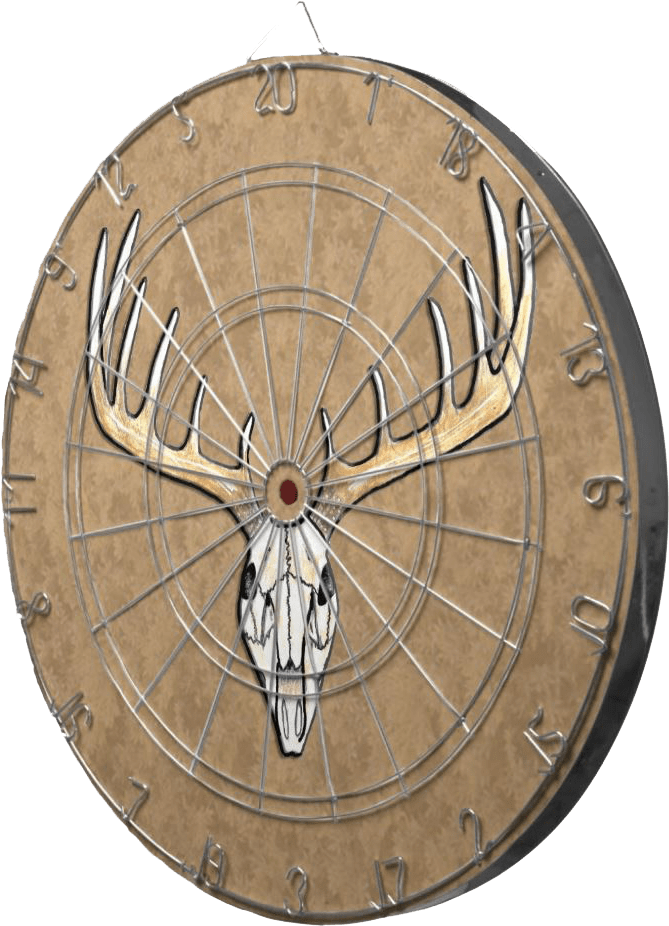 Large Antler Deer Skull Hunting Dart Board - Darts (1003x961), Png Download