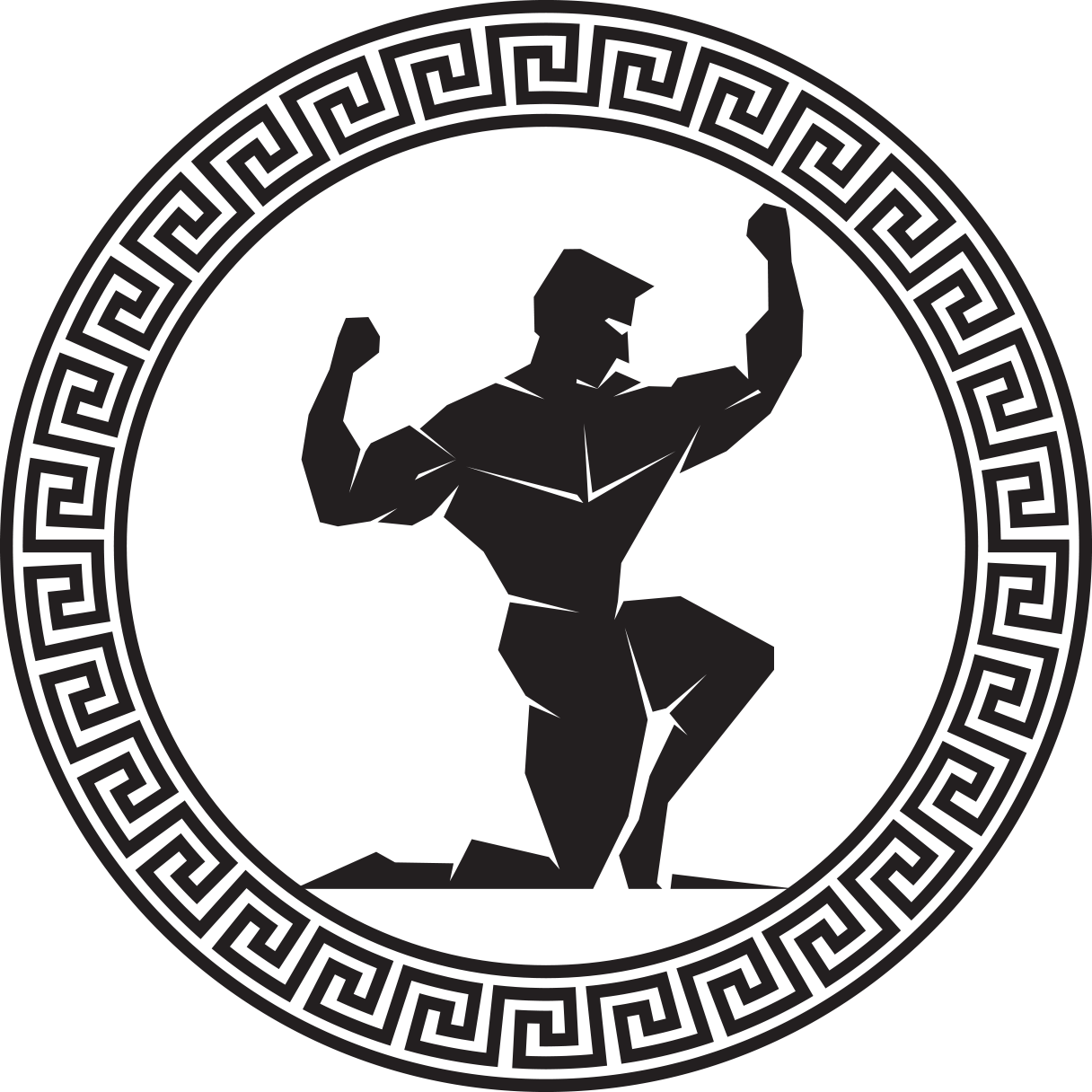 12 Travaux Hercule - Greek Key Pattern Circle (1216x1216), Png Download