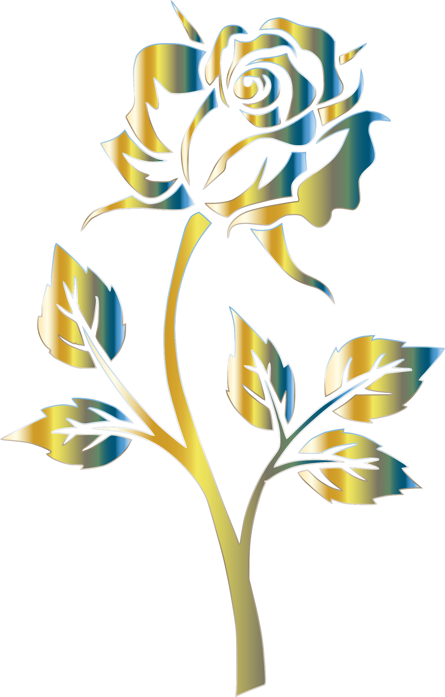 This Free Icons Png Design Of Chromatic Rose Silhouette (1477x2310), Png Download