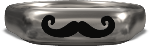 Hipster Mustache Bling - Titanium Ring (1024x768), Png Download