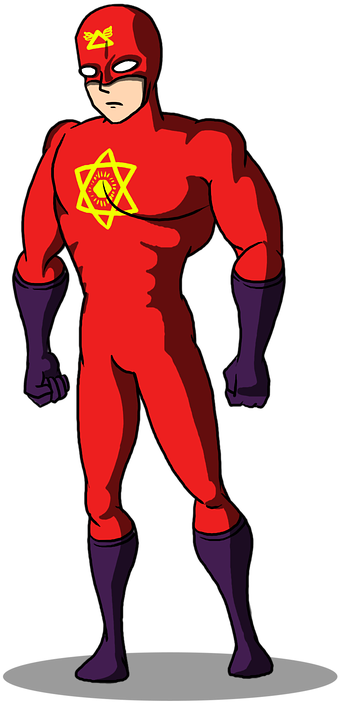 Super Hero, Wheel, Cartoon, Comic, Man, Muscle, Star - ซู เปอร์ ฮีโร่ การ์ตูน (492x720), Png Download