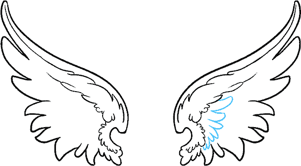 Clip Art Black And White Download How To Draw Angel - Angel Wing Drawing Png (678x600), Png Download