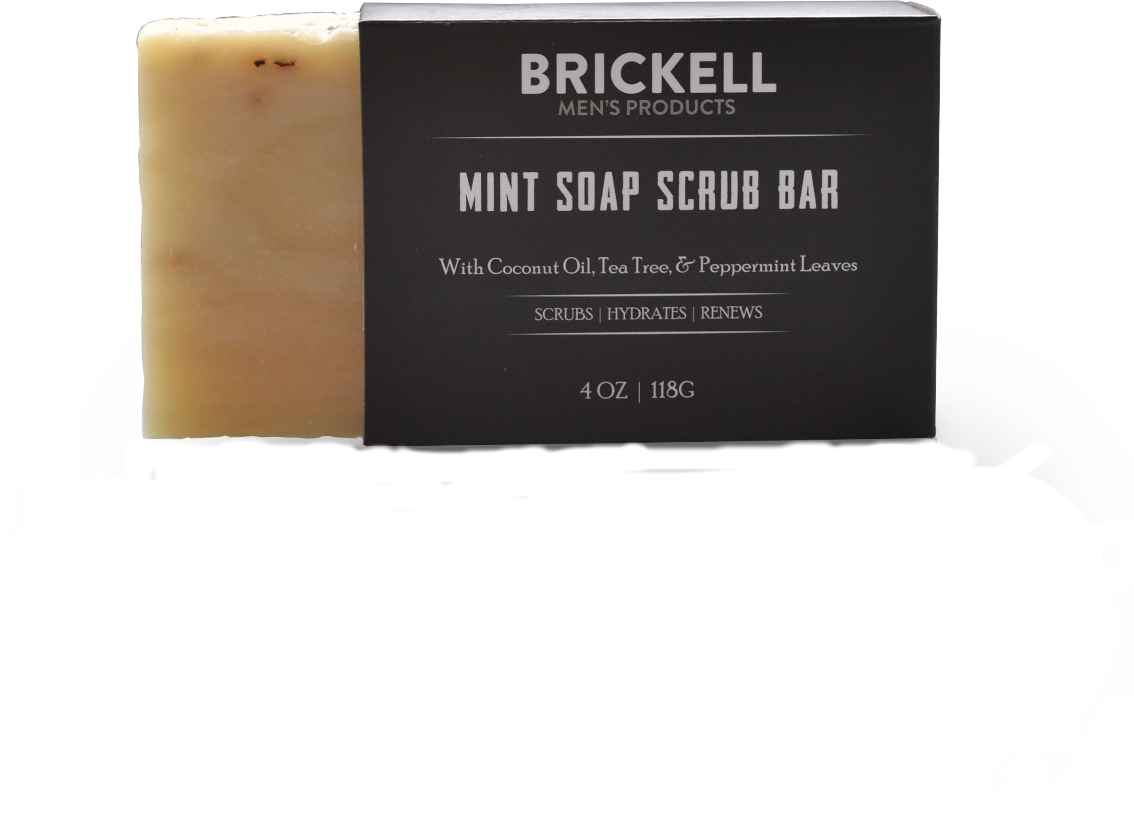 Brickell Soap Scrub Bar Mint - Bar Soap (2667x2667), Png Download