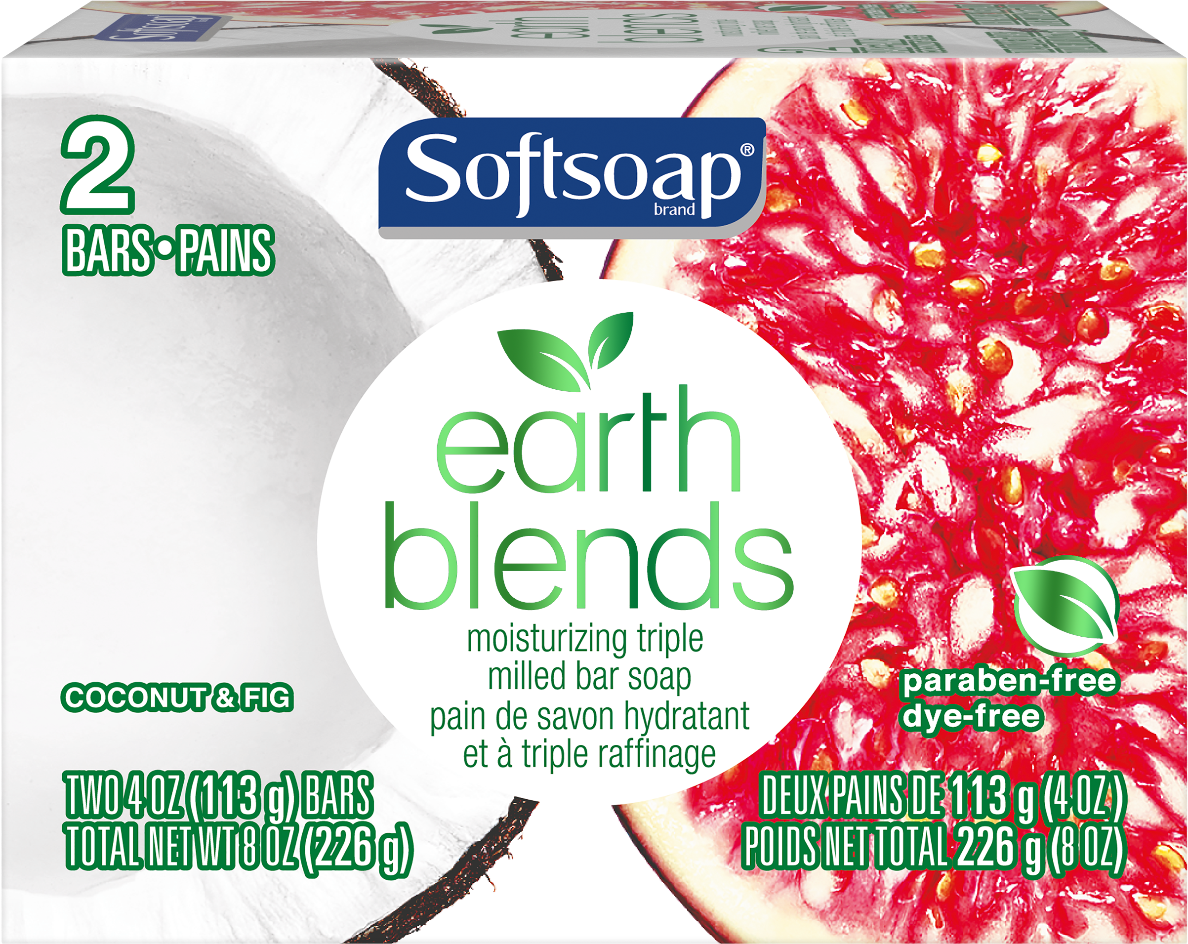 Softsoap Earth Blends Bar Soap, Coconut & Fig, Two - Softsoap Earth Blends Bar Soap (2500x2500), Png Download