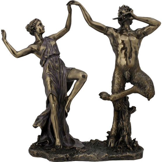 Bronze Pan And Nymph Statue - Satyr Statue (555x555), Png Download