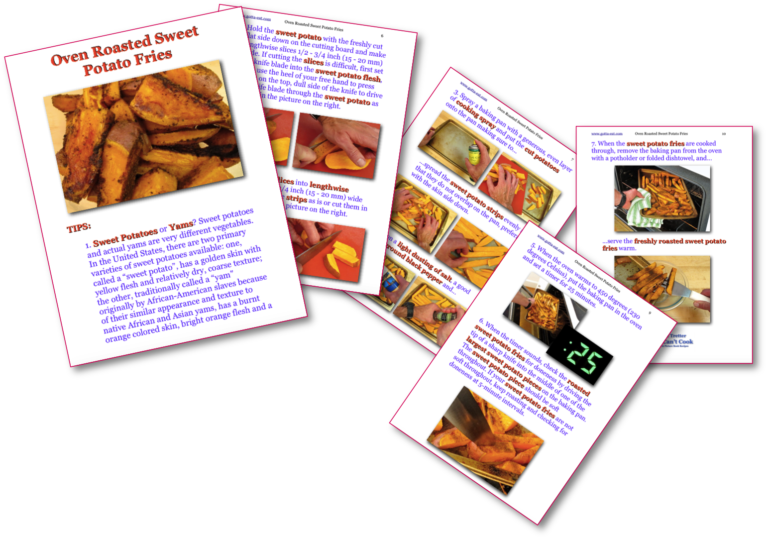 Oven Roasted Sweet Potato Fries Picture Book Recipe - Brochure (1547x1091), Png Download