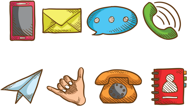 Sketchy Contact Me Icons Vector - Vector Contact Logo Png (762x490), Png Download