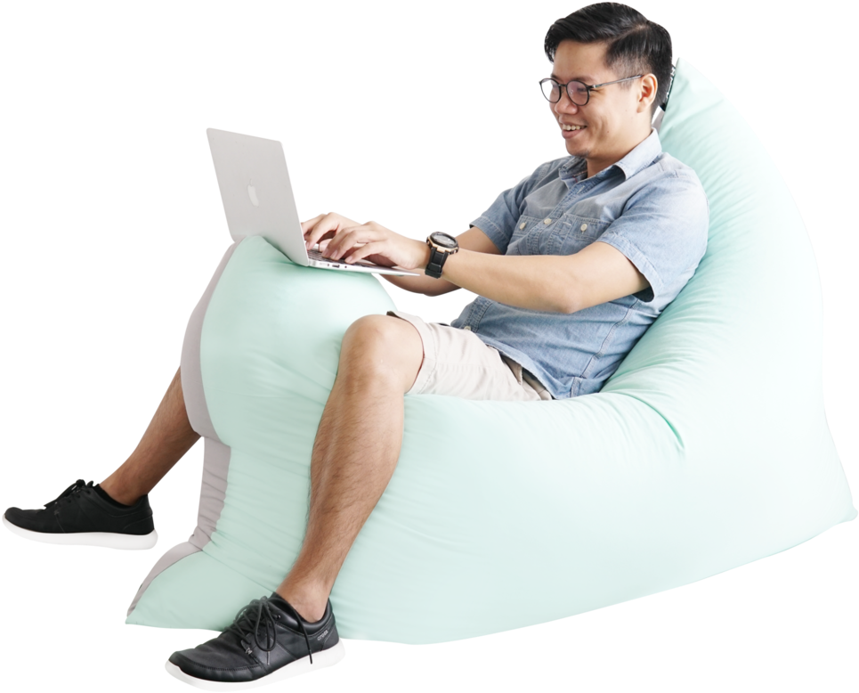 Doobsta' Bean Bag Macaron Series - Sitting (1024x955), Png Download
