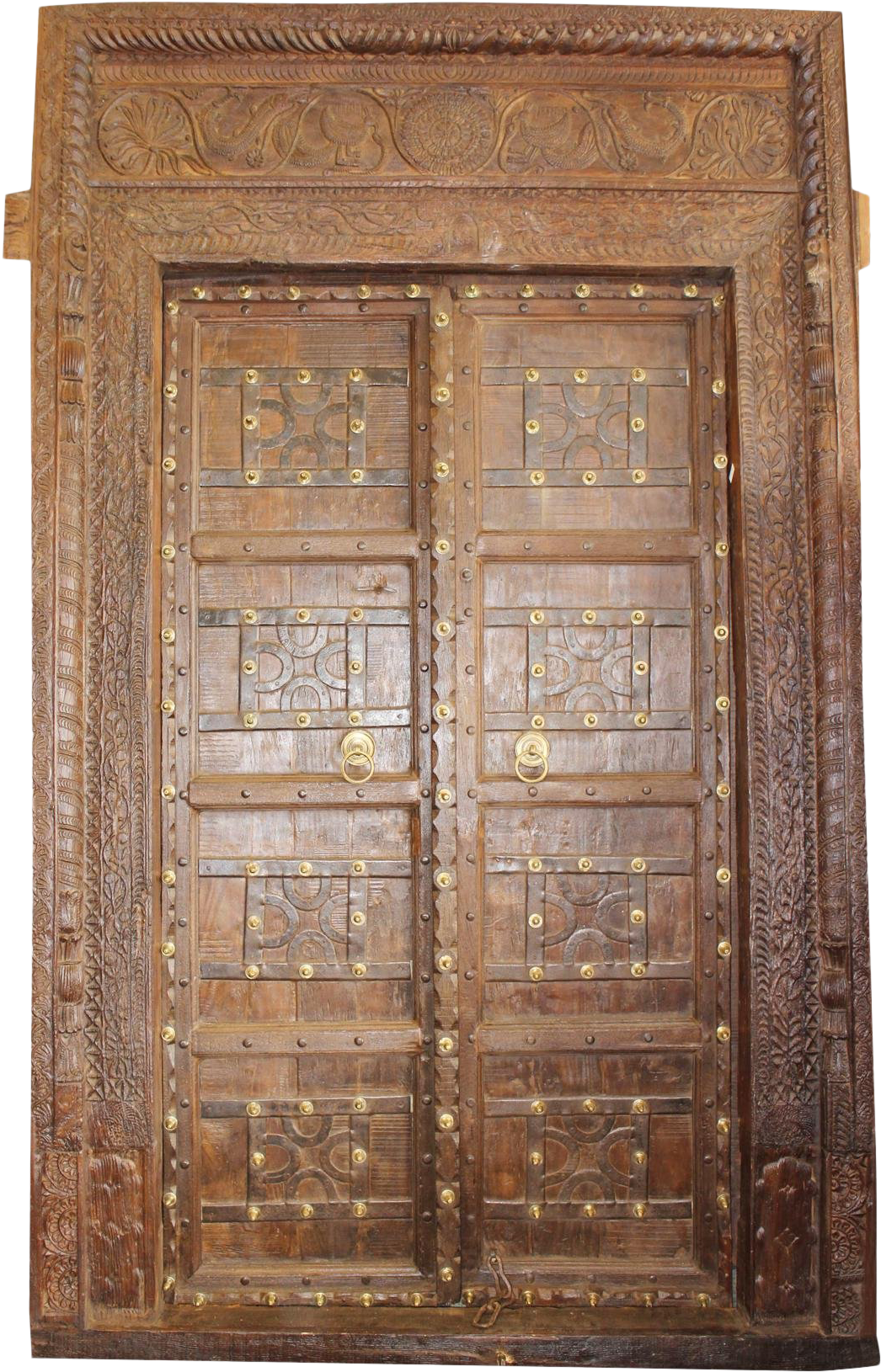 Antique Indian Carved Wooden Door & Frame On Chairish - Antique (1200x1800), Png Download