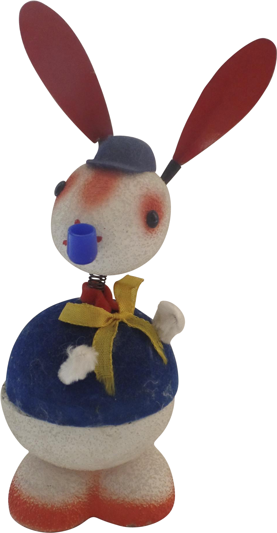 Large Vintage Flocked Germany Paper Mache Easter Bunny - Figurine (1837x1837), Png Download