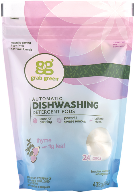 Grab Green Automatic Dishwashing Detergent Pods, Thyme - Grab Green (700x700), Png Download