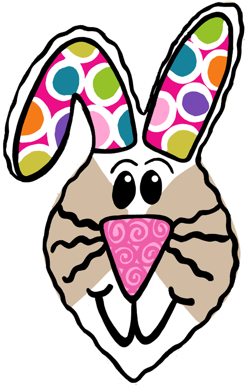Easter Bunny Face (491x768), Png Download