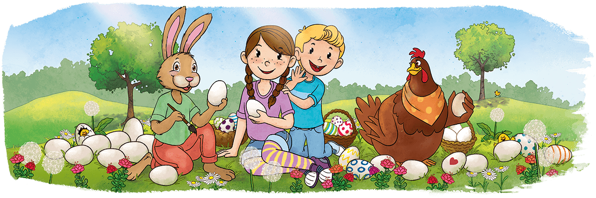 How The Easter Bunny Came To Warburg A Tale Of New - Cartoon (1200x400), Png Download