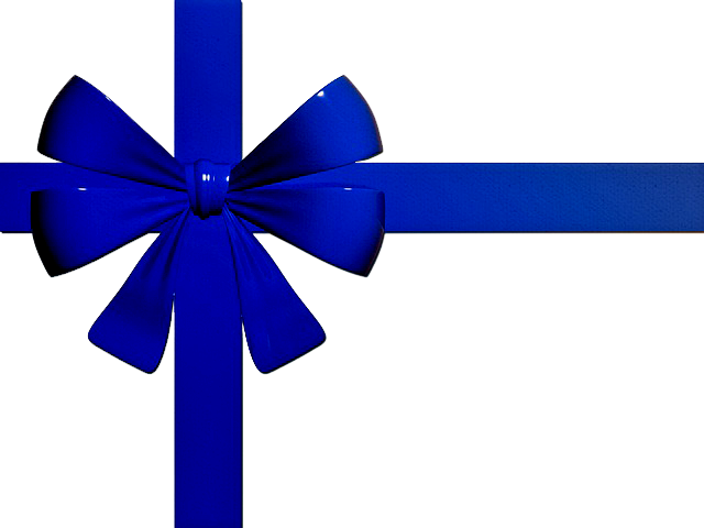 Laço De Fita Em Png - Blue Christmas Ribbon Clip Art (640x480), Png Download