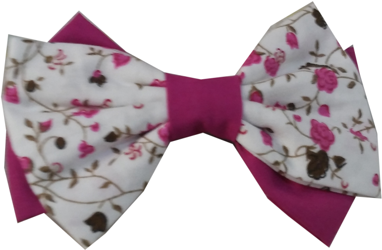 Laço De Cabelo Infantil Com Presilha Floral Pink - Laços De Cabelo Png (1000x728), Png Download