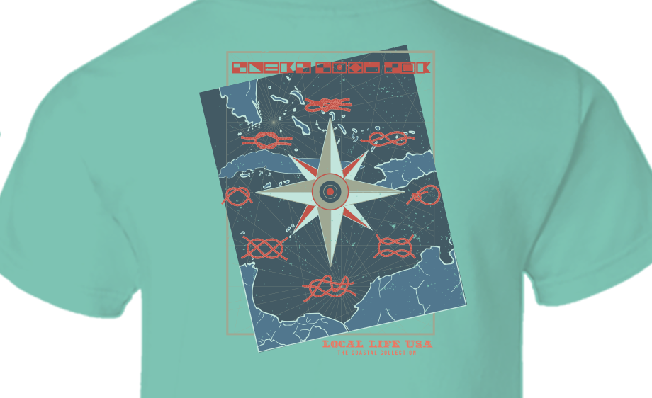 Nautical Compass And Knots Short Sleeve Tee - Fighter Aircraft (920x562), Png Download