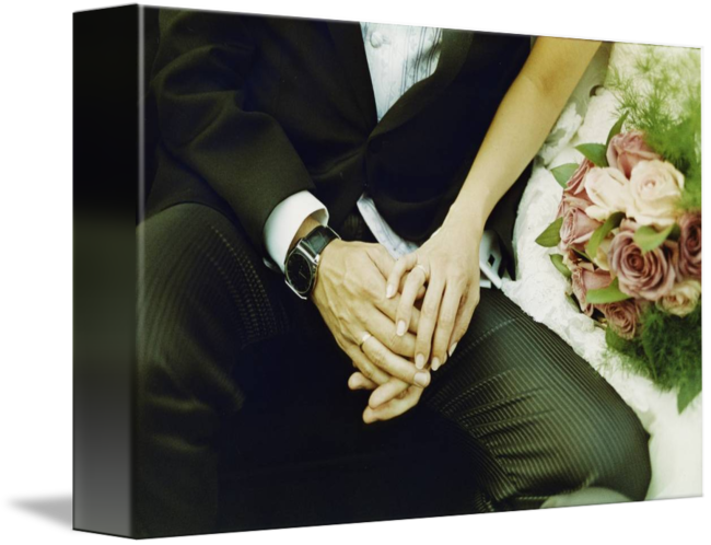 Wedding Couple Analogue By Edward Olive - Holding Hands (650x498), Png Download