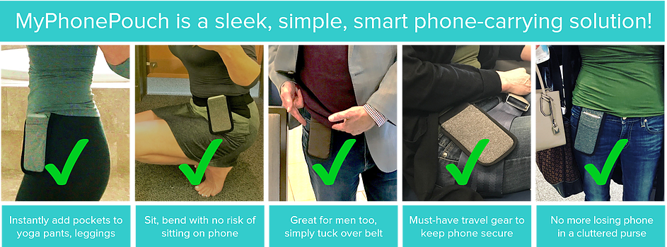 Sleek Innovative Phone Pouch Solution - Photo Caption (943x350), Png Download