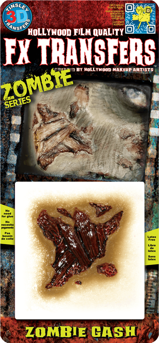 Zombie Gash Fx Transfer - Prosthetic Transfers (800x1268), Png Download